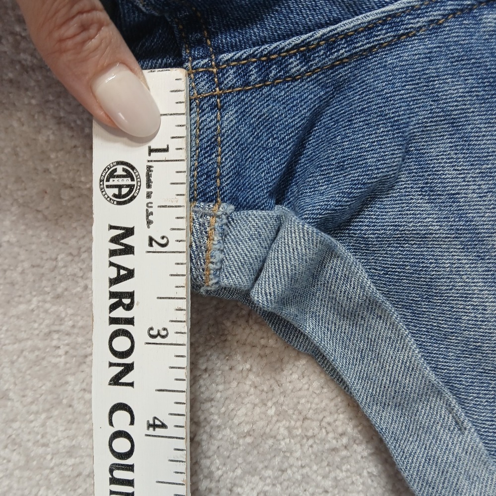 Happily Grey high rise Distressed Womens Juniors Jean Shorts Rolled Hem 5/27 - Picture 7 of 12